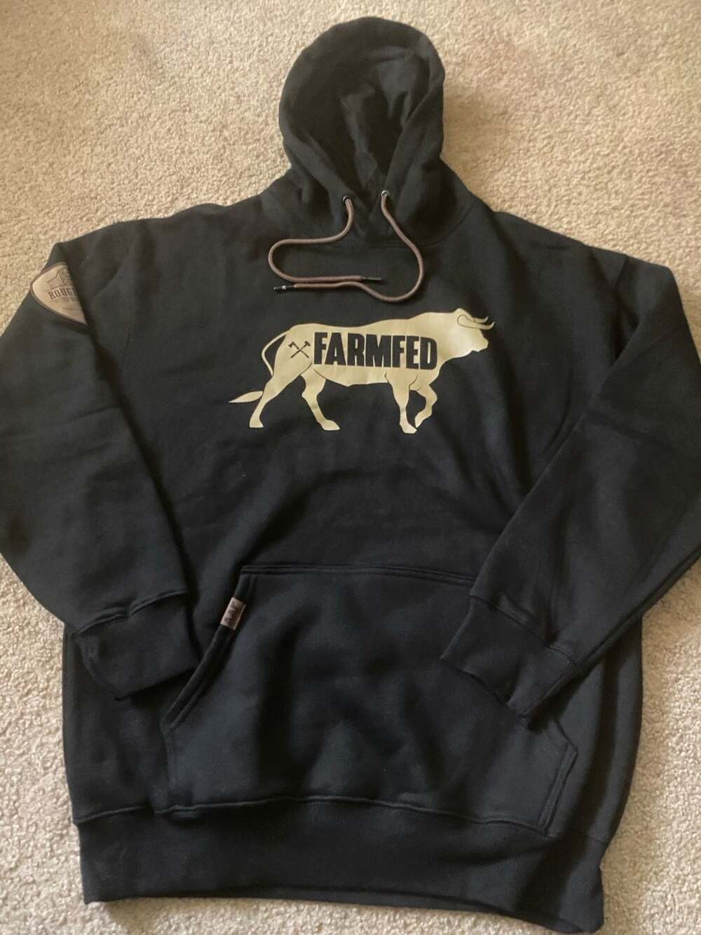 Axe & Sledge Farm Fed Roughneck Ranch Hoodie Size M Black